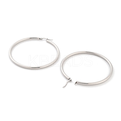 Non-Tarnish Ring 304 Stainless Steel Hoop Earrings for Women Men EJEW-B049-01I-P-1