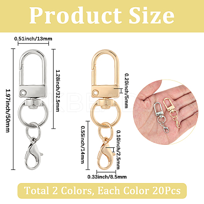 40Pcs 2 Colors Zinc Alloy Swivel Clasps FIND-SP0004-27-1