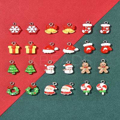 24Pcs 12 Styles Christmas Theme Opaque Resin Pendants RESI-FS0001-86A-1