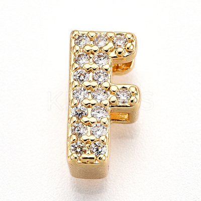 Brass Micro Pave Cubic Zirconia Charms KK-N254-217G-F-1