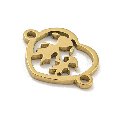 Ion Plating(IP) Mother's Day 201 Stainless Steel Hollow Connector Charms STAS-S146-02G-1
