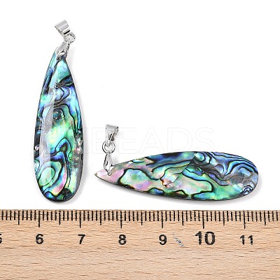 Natural Paua Shell Pendants KK-C135-05B-1