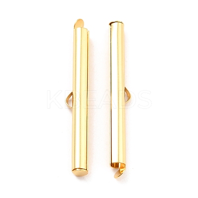 304 Stainless Steel Slide On End Clasp Tubes X-STAS-C044-08F-G-1