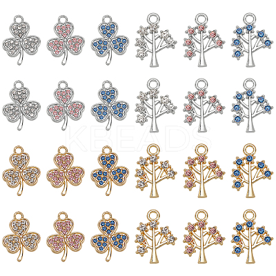 48Pcs 12 Style Alloy Pendants FIND-FH0003-73-1