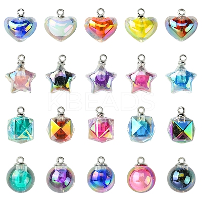 32Pcs 4 Styles AB Color Resin  Pendants RESI-FS0001-84-1