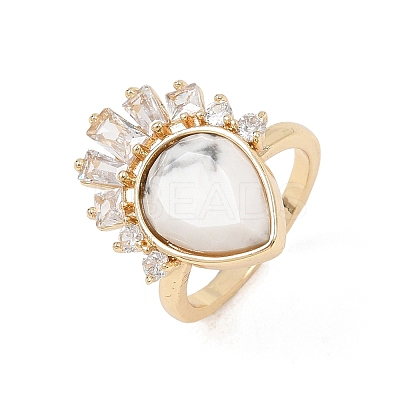 Brass with Mixed Stone Finger Rings GG-CBACC2B-07G-1