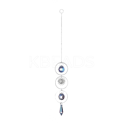 AB Color Plated Crystal Bullet Big Pendant Decorations HJEW-G019-03D-1