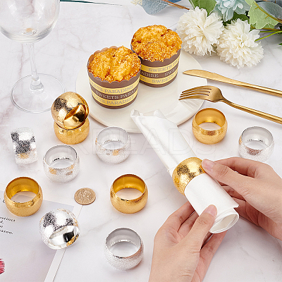 12Pcs 2 Colors Iron Napkin Rings AJEW-PH0011-37-1