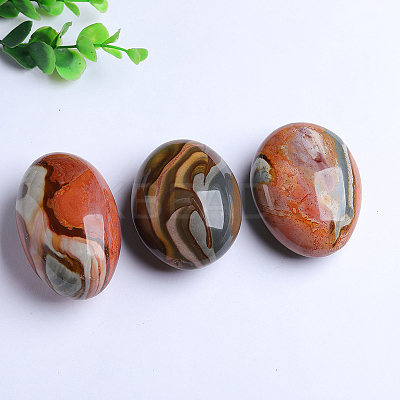 Natural Ocean Agate Oval Healing Stones DJEW-PW0013-48-1