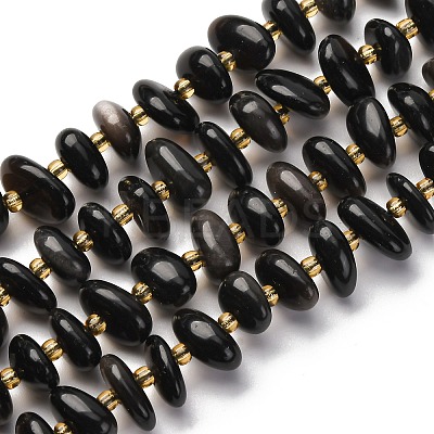 Natural Obsidian Beads Strands G-RM250109-A5-1