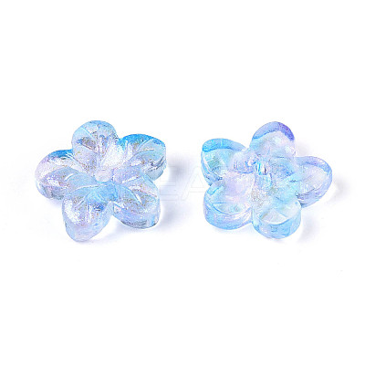 Baking Paint Transparent Glass Beads DGLA-N014-08B-02-1