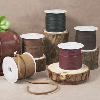 25M 5 Colors Flat Imitation Leather Cord OCOR-TA0001-46-1