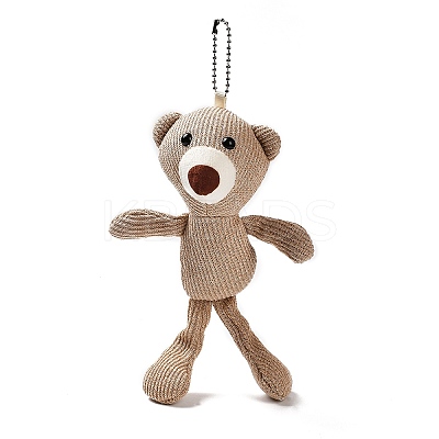 Cartoon PP Cotton Plush Simulation Soft Stuffed Animal Toy Bear Pendants Decorations HJEW-K043-03-1