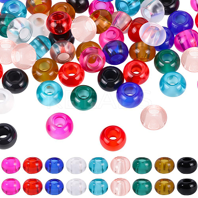90Pcs 9 Colors Glass European Beads GLAA-PA0001-25-1