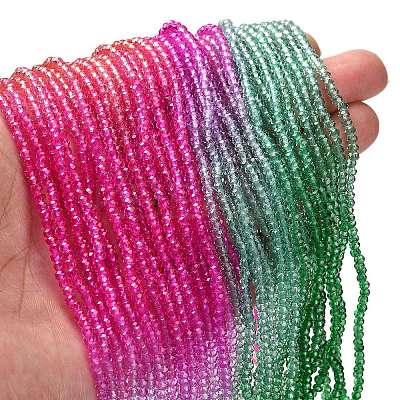 Transparent Painted Glass Beads Strands LS-DGLA-A034-T1mm-A03-1