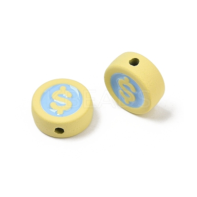 Spray Painted Alloy Beads PALLOY-S038-09C-1