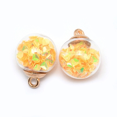 Transparent Glass Globe Pendants X-GLAA-WH0022-15A-1