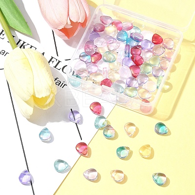 8 Colors Transparent Spray Painted Glass Beads GLAA-FS0001-85-1