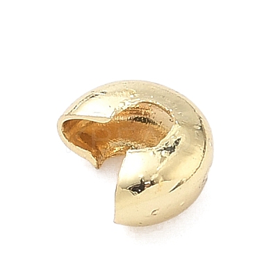 Brass Crimp Beads Covers KK-C156-08C-G-1