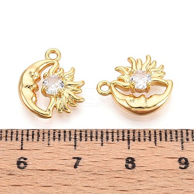 Brass Micro Pave Cubic Zirconia Charms KK-N263-94A-G-1