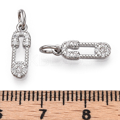 Brass Micro Pave Cubic Zirconia Charms ZIRC-F132-06P-1