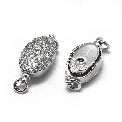 Anti-Tarnish Rhodium Plated 925 Sterling Silver Box Clasps STER-L057-011P-1