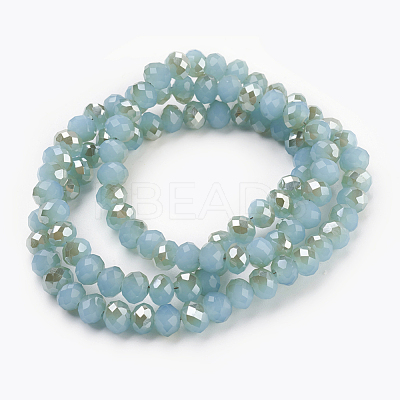 Electroplate Glass Beads Strands GLAA-K027-HR-C01-1