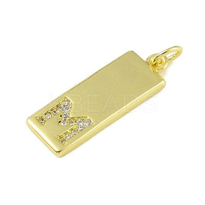 Brass Micro Pave Clear Cubic Zirconia Pendants KK-P266-06G-M-1