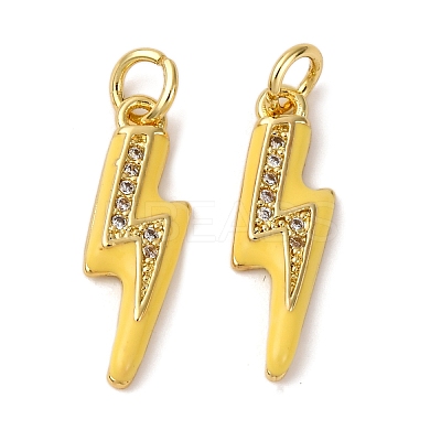 Brass Micro Pave Clear Cubic Zirconia Pendants ZIRC-A019-12G-A-1