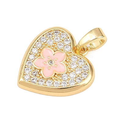 Brass Micro Pave Cubic Zirconia Pendants KK-H249-03G-1