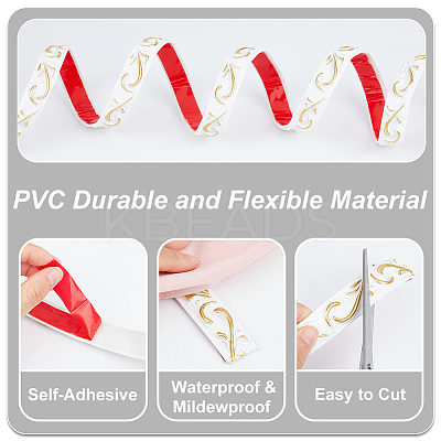 PVC Flowers Pattern Mirror Self-adhesive Sticker FIND-WH0152-356B-1
