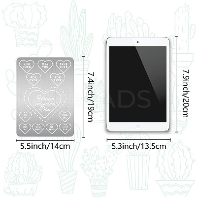 Valentine's Day Stainless Steel Metal Cutting Dies Stencils DIY-WH0289-090-1