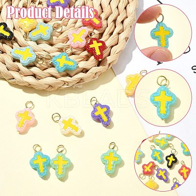 20Pcs 10 Colors Handmade Lampwork Pendants PALLOY-CJ00166-1