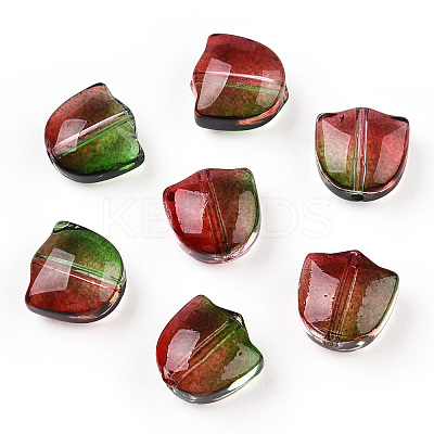 Spray Painted Transparent Glass Beads GLAA-T022-26-1