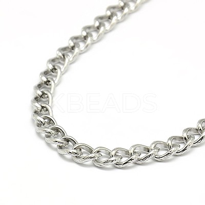 Tarnish Resistant 304 Stainless Steel Curb Chain/Twisted Chain Necklace Making STAS-A028-N134P-1