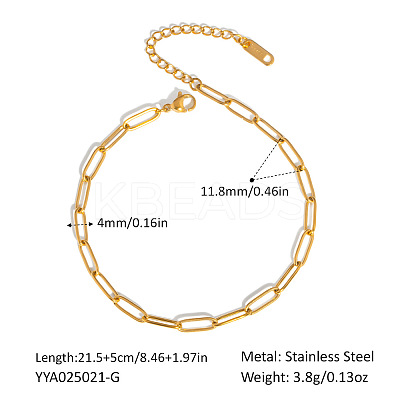 Stainless Steel Paperclip Chain Anklets for Women RC7238-1-1