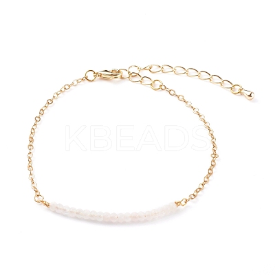 September Birthstone Natural Rose Quartz Beaded Bracelets BJEW-JB06092-09-1