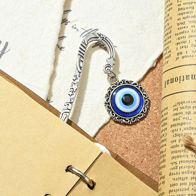 Resin Evil Eye Pendant Bookmarks AJEW-JK00281-1
