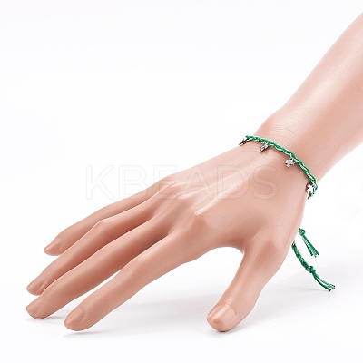 Adjustable Nylon Thread Braided Bead Bracelets BJEW-JB06058-03-1
