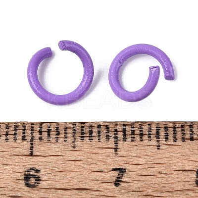 Spray Painted Iron Open Jump Rings IFIN-T017-04B-14-1