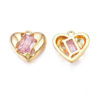 Brass Inlaid Cubic Zirconia Charms KK-N231-292-1