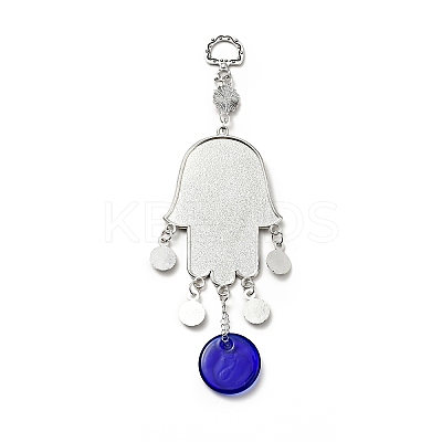Alloy Enamel Palm Pendant Decoration HJEW-H058-07-1