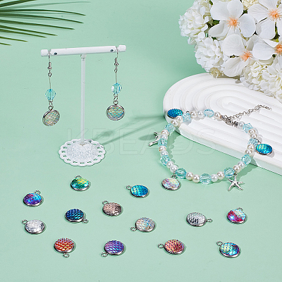 40Pcs 10 Colors Resin Pendants RESI-GO0001-09-1