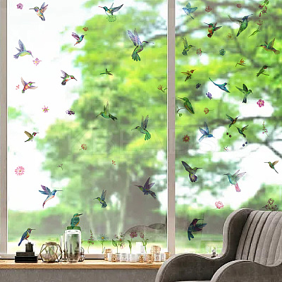 8Pcs 8 Styles Rectangle Plastic Window Stickers DIY-WH20015-003-1