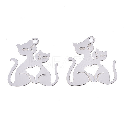 Tarnish Resistant 304 Stainless Steel Filigree Pendants STAS-S118-006P-1