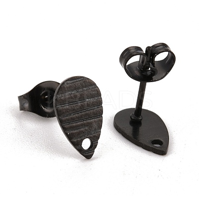 304 Stainless Steel Stud Earring Findings Ion Plating(IP) STAS-O119-27EB-1