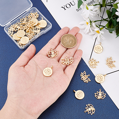 30Pcs 3 Style Tibetan Style Alloy Yoga Theme Pendants FIND-BC0002-67-1