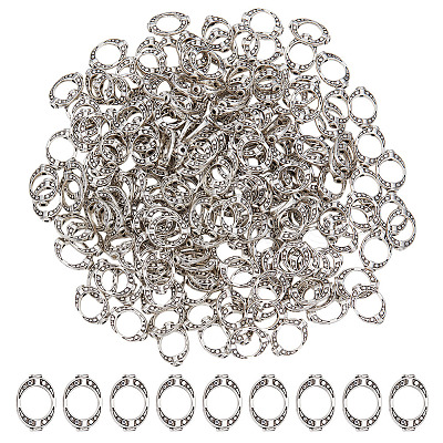 200Pcs Oval Tibetan Style Alloy Bead Frame TIBE-ME0001-12-1