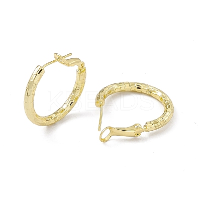 Rack Plating Brass Rectangle Pattern Huggie Hoop Earrings for Women EJEW-I277-06G-1