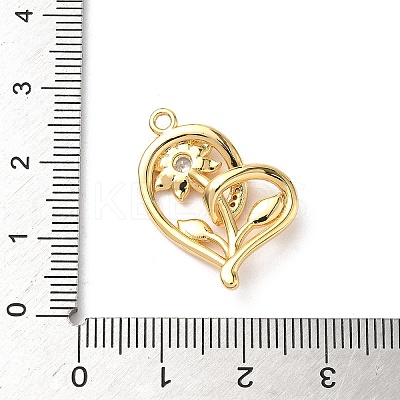 Brass Micro Pave Clear Cubic Zirconia Pendants KK-D504-10G-1